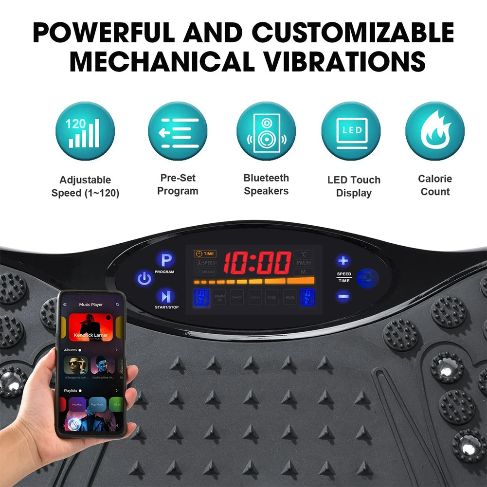Fett-Vibrationsplattengerät, angetriebene Vibrationsplattform für Ganzkörpertraining, Fettverbrennung & Muskelaufbau, Gewichtsverlust & Figurformung