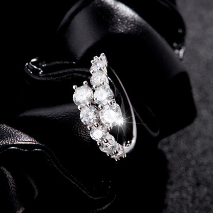 MODIAN 925 Sterling Silver Classic Luxury Round CZ Eternity Band Rings For Women Wedding Engagement Statement Jewelry Gift