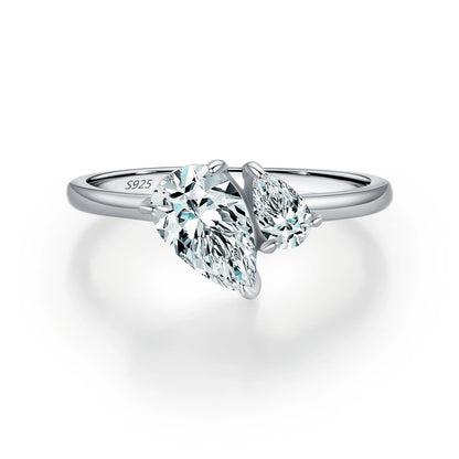 MODIAN Real 925 Sterling Silver Sparkling Water Drop Interweaving Dazzling Clear Pear CZ Finger Rings For Women Fine Jewelry
