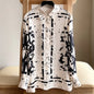Women's Long-sleeved 2025 New Spring and Autumn Style Age-reducing Letter Color Block Top Printed Shirt