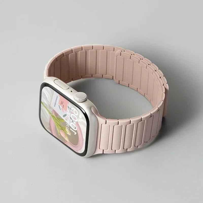 Silicone Strap for Apple Watch 46mm 42mm 49mm 45mm 41mm 44mm 40mm Magnetic Band for IWatch Ultra 3/2 Series 11 10 9 8 7 6 SE 5