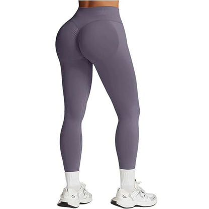 Nahtlose Damen Yoga-Hose mit fester Taille, dreifacher Bund, sexy Hüftstraffung, enge Sporthose, Fitness-Übungs-Yoga-Hose