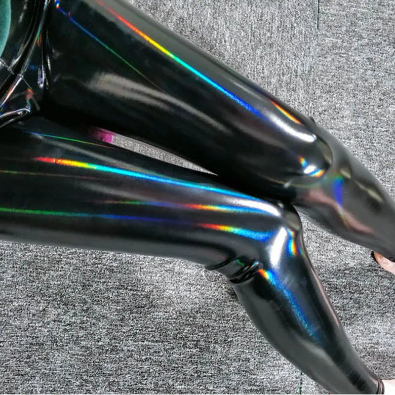 Dazzing Colors Pu Leather Pants Women Big Size Bright Slim Leggings High Waist Hip Lift Tights Fashion Skinny Stretchy Pu Pants