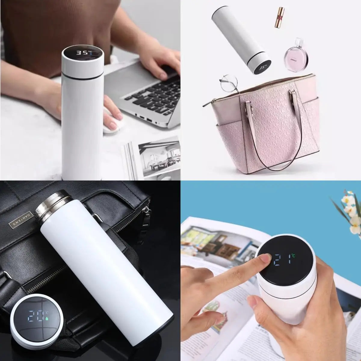 500ML Temperaturanzeige Thermosflasche Edelstahl Unterteilte Thermoskanne Outdoor Vakuumisolierter Becher Vatertagsgeschenk