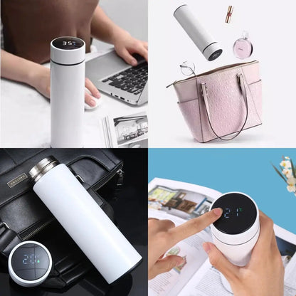 500ML Temperaturanzeige Thermosflasche Edelstahl Unterteilte Thermoskanne Outdoor Vakuumisolierter Becher Vatertagsgeschenk