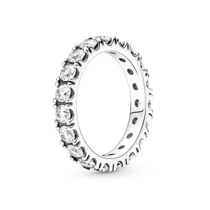 New 925 Sterling Silver Rings Stackable Infinite Heart Red Enamel for Women Mom Original Silver 925 Wedding Ring Jewelry Gift