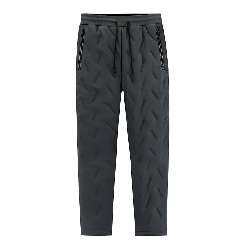 YJKVUR Winter New Oversize Pants Men Windproof Warm Fleece Liner Drawstring Trousers Casual Comfortable Plus Size Sweatpants
