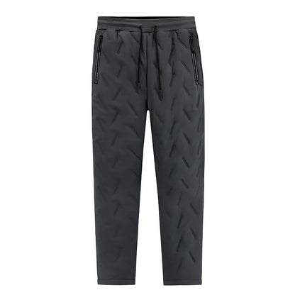 YJKVUR Winter New Oversize Pants Men Windproof Warm Fleece Liner Drawstring Trousers Casual Comfortable Plus Size Sweatpants
