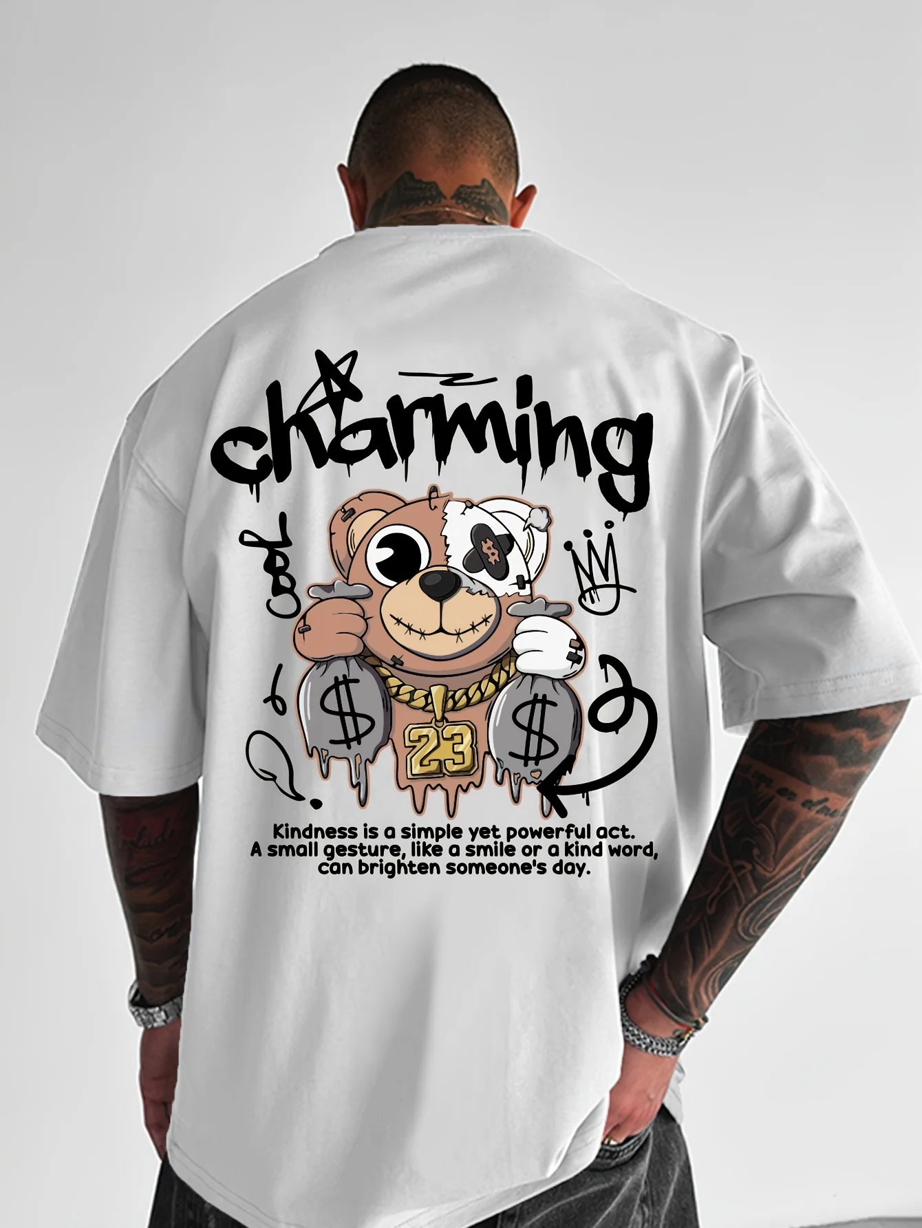 Men's Teddy Bear Money Print T-Shirt | Street Style