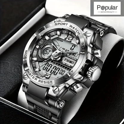 Digitale Herren-Stahl-Militär-Armbanduhr LED Quarz-Uhr Sportuhr Herren Große Uhren Herren Relogios Masculino