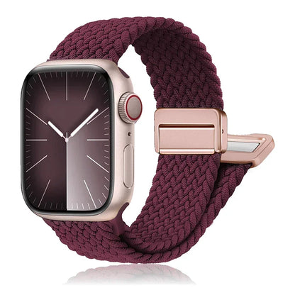 Geflochtenes Band für Apple Watch Armband 44mm 40mm 45mm 46mm 49mm 41mm 38 Magnetisches Nylonarmband iWatch Serie SE 7 6 8 9 10 Ultra 2