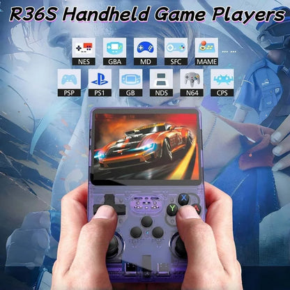 R36S Handheld Game Players 20000+ Games Portable Game Console 64/128GB Retro Games Emulators 3.5in IPS Screen Support Wholesale