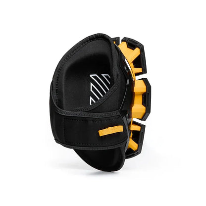 Black and yellow knee pad on a white background
