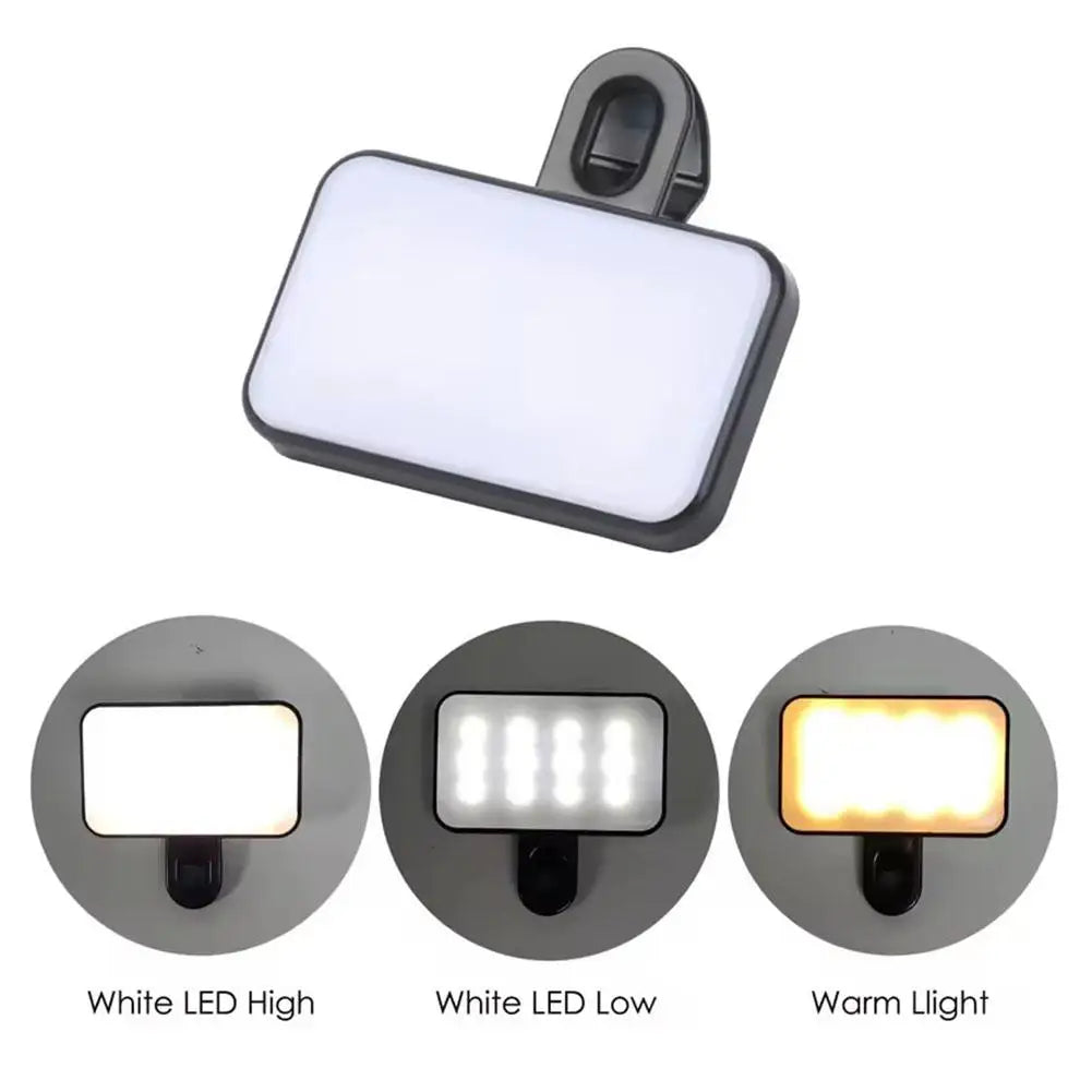 LED Selfie-Licht für iPhone, iPad, Handy, Laptop, Clip-Blitz, Füll-Video, Foto-Ringlicht, Fotolampe