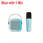 Portable Bluetooth 5.3 Speaker Karaoke Machine PA System with 2 Wireless Microphones Home Family Singing Children's Gifts