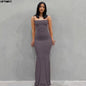Women's Satin Backless Bodycon Maxi Slip Dress