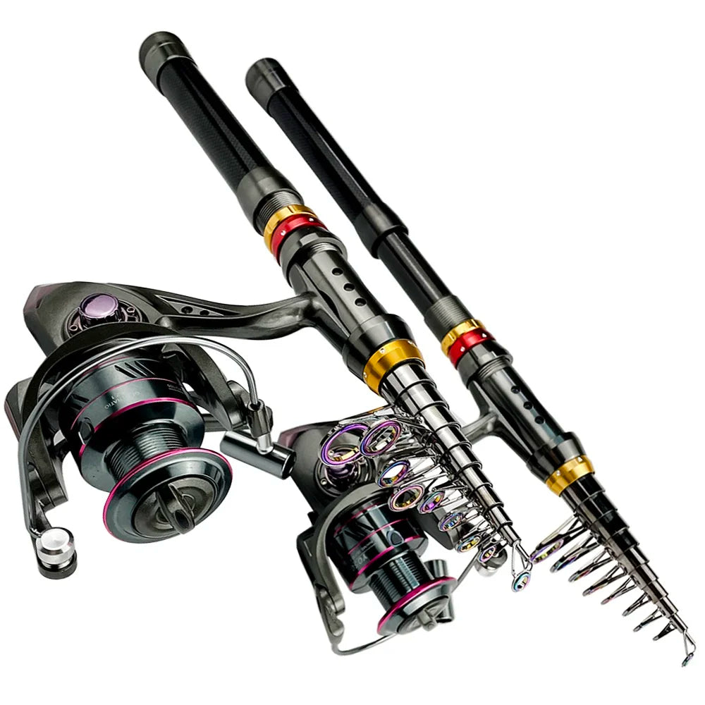 Carbon Fiber Fishing Rod & Reel Combo 1.8-3.6m features