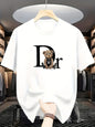 Sleeve Round Neck Casual Attire Playful Teddy Print Summer Casual Graphic T-Shirt Geometric Print  Aesthetic Clothes