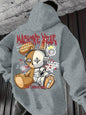 2025 Men's Fashion Autumn Bear Printed Soft and Comfortable Hoodie Machine Washable Outdoor Urban Versatile Top