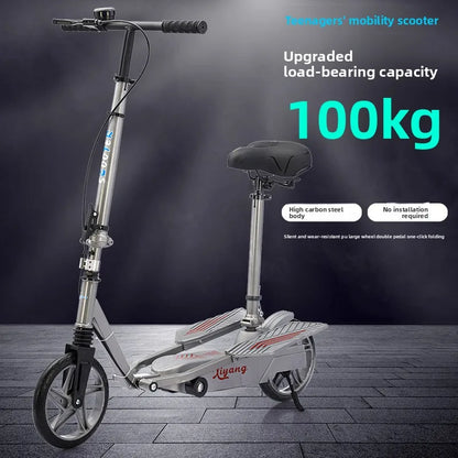 Wholesale Folding Kick Scooter with Shock Absorbers Dual Wing Design Commuting Portable Adult Student Scooter Kick Scooter