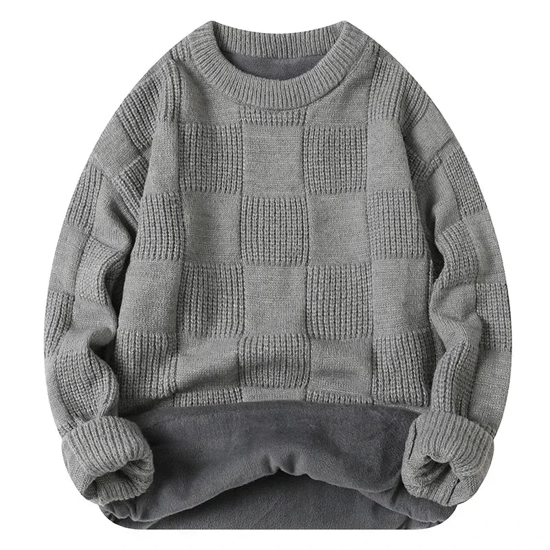 New Solid Color Homestays Men's Autumn and Winter Warm Thick Crewneck Sweater Casual and Comfortable Home Pajamas