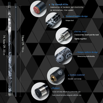 13mm Carbon Fiber Maple Pool Cue Shaft Kit