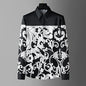Luxury Palace Printed Splicing Men's Shirt Long Sleeve Casual Business Shirts Trendy Social Banquet Party Shirt Men Clothing