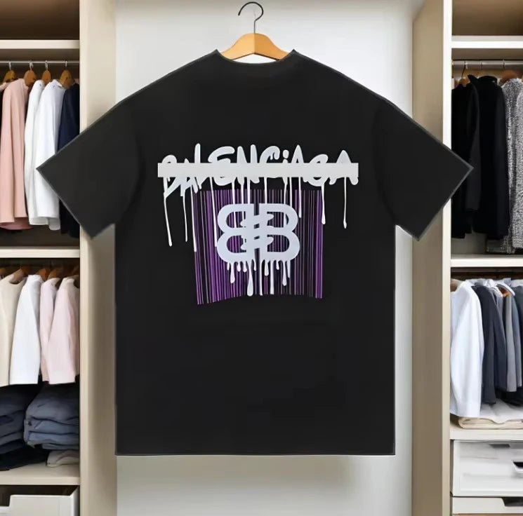 2025 Sommer Neue Luxusmarke Top T-Shirt Y2K Top Einfacher Stil Reiner Baumwolldruck Lässiges Business Top T-Shirt für Männer und Frauen