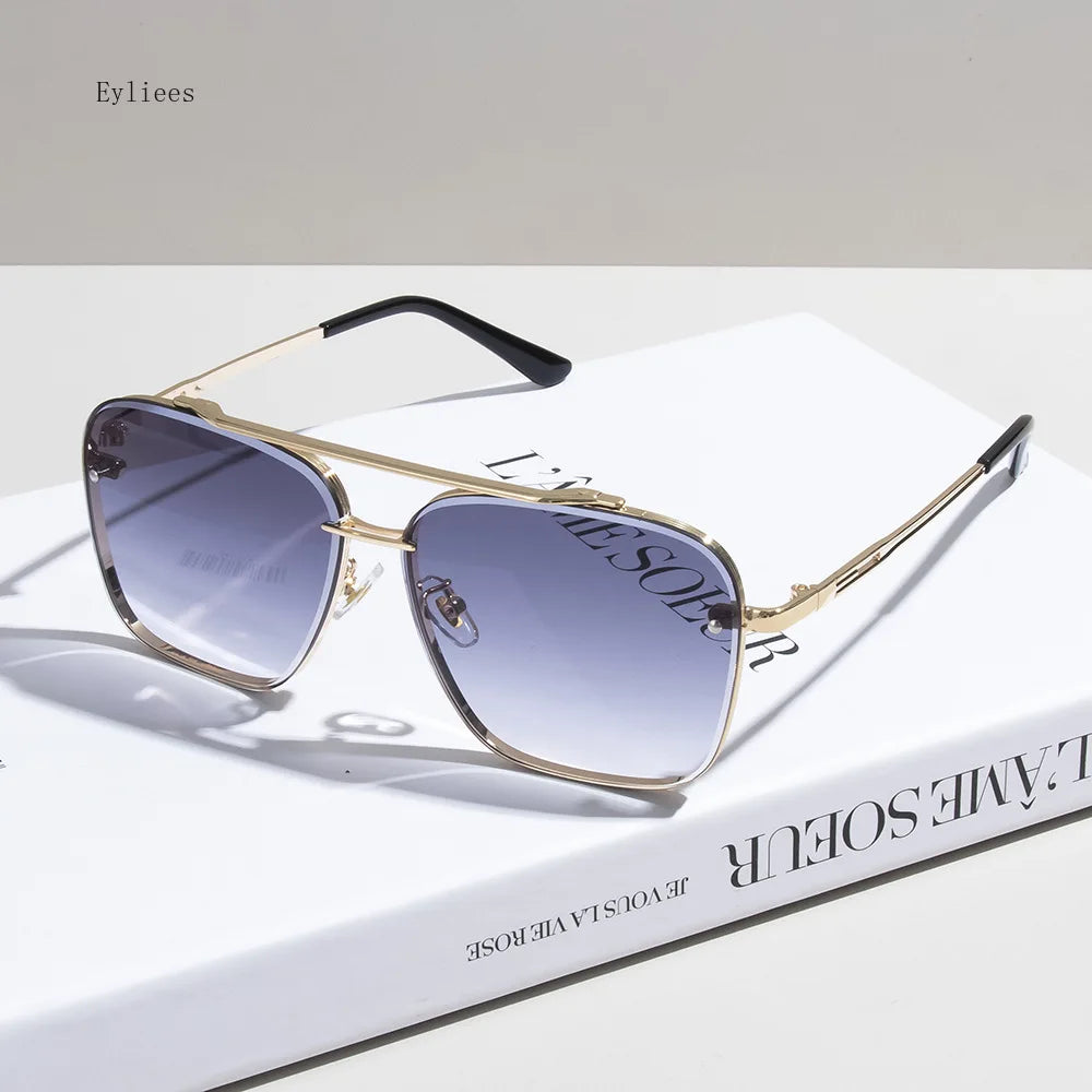 2025 Metal Punk Big Frame Sunglasses for Men Women Cool Driving Glasses Brand Design Square Sun Glasses Goggles UV400 Eyewear
