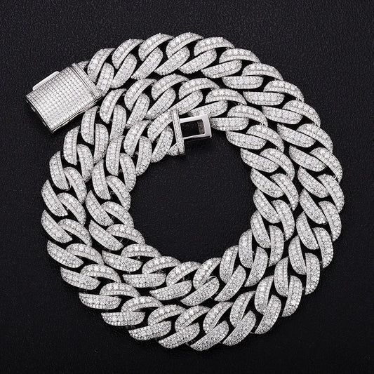 Provence 18mm Moissanite Cuban Link Bracelet Hip Hop