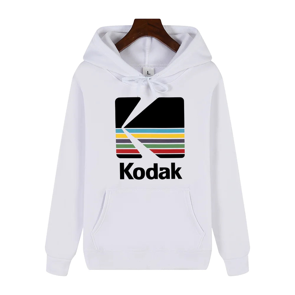 Kodak Brand Fashion Retro Y2K Print Autumn and Winter Men Sports Hoodie Outdoor Casual Casual Comfortable Street Jacket Clothing