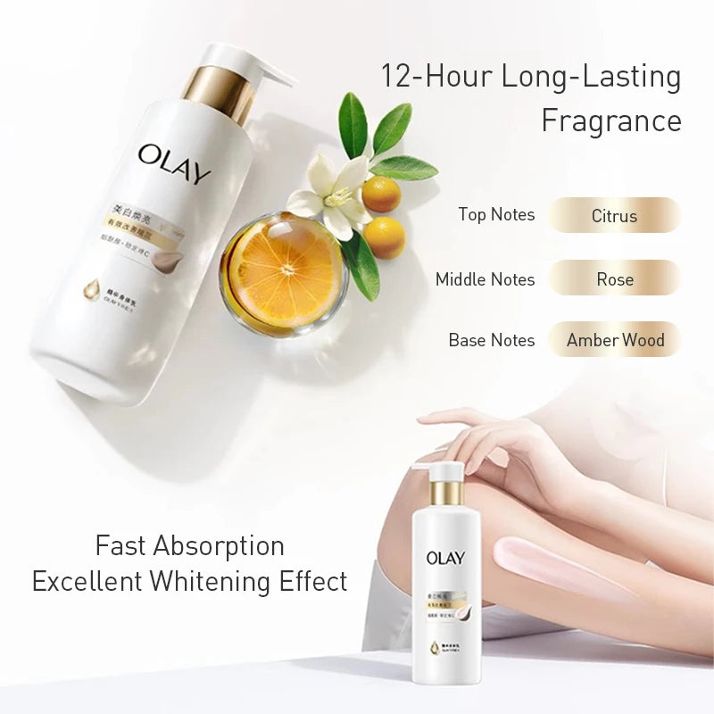 Olay Brightening Body Lotion Orange Scent Key Ingredients Niacinamide, Stable Vitamin C, Vitamin E Essence 520ml