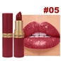 Glitzernder perlfarbener rosafarbener Samtlippenstift, wasserdicht, metallic, langanhaltend, matt, schimmernd, Diamant-Lippenstift, Damen Make-up Kosmetik