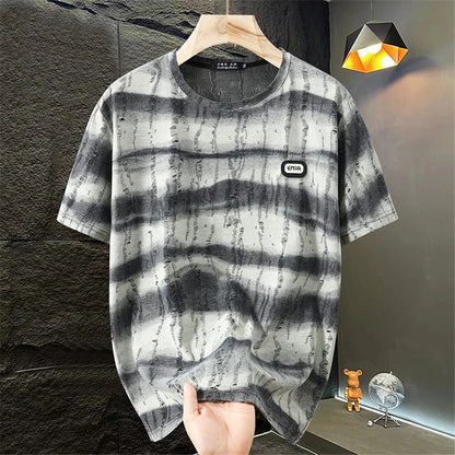 10XL 11XL Übergröße T-Shirt Herren Sommer Kurzarm Tops T-Shirts Männlich Mode Lässig Tie-Dye Zerrissenes T-Shirt Große Größe 11XL