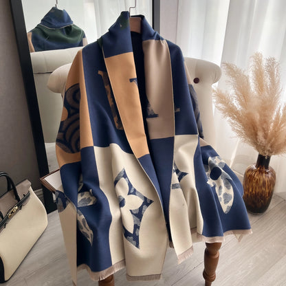 Laest Design Elegant Pashmina Shawl Imitation Cashmere Jacquard Pattern Scarves Winter Collocation Thickened Warm Scarf Shawl