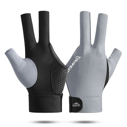 Offene Finger Billardhandschuhe Atmungsaktives Polyester Snooker-Poolhandschuhe Verstellbarer Klettverschluss Glatt Weich Leicht Amateurtraining