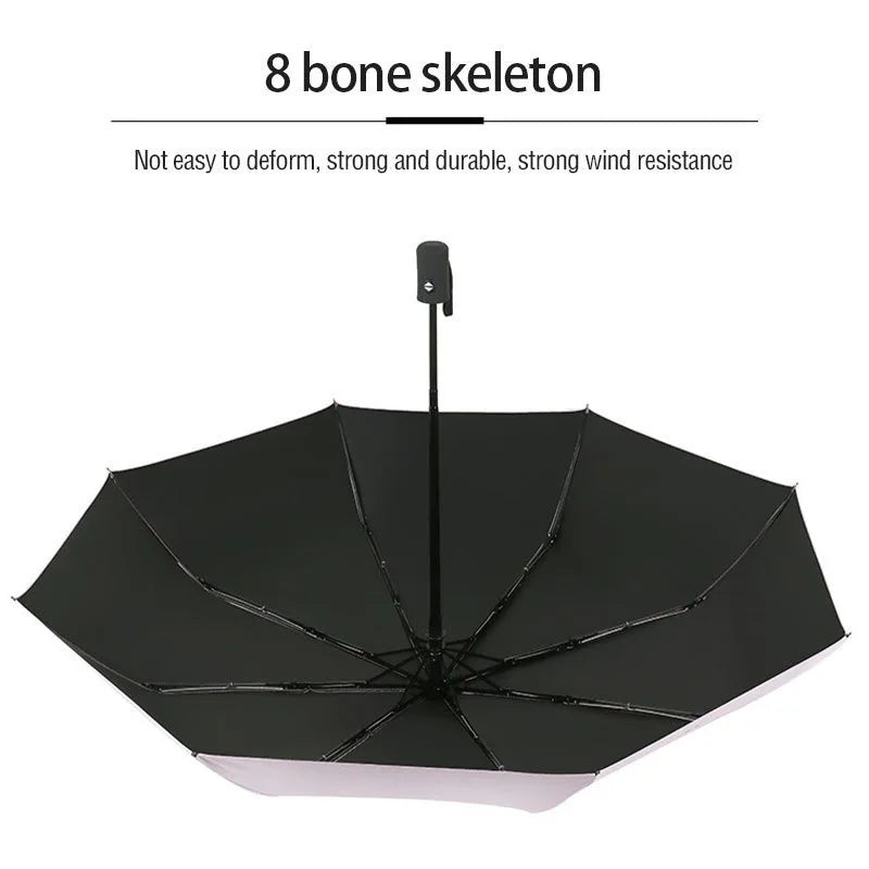 Auto Umbrella Anti-UV 3-Fold Windproof 8 Ribs Parasol