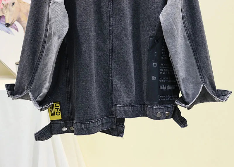 Women's Vintage Newspaper Denim Jacket – Hip Hop