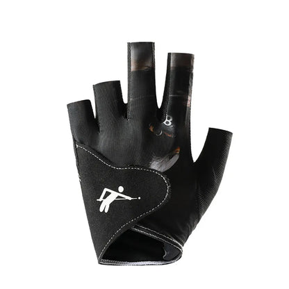 Billiards Glove Left Hand Half Finger Snooker Billiard Glove Non Slip Stickers Elastic Billiard Training Gloves Accessories