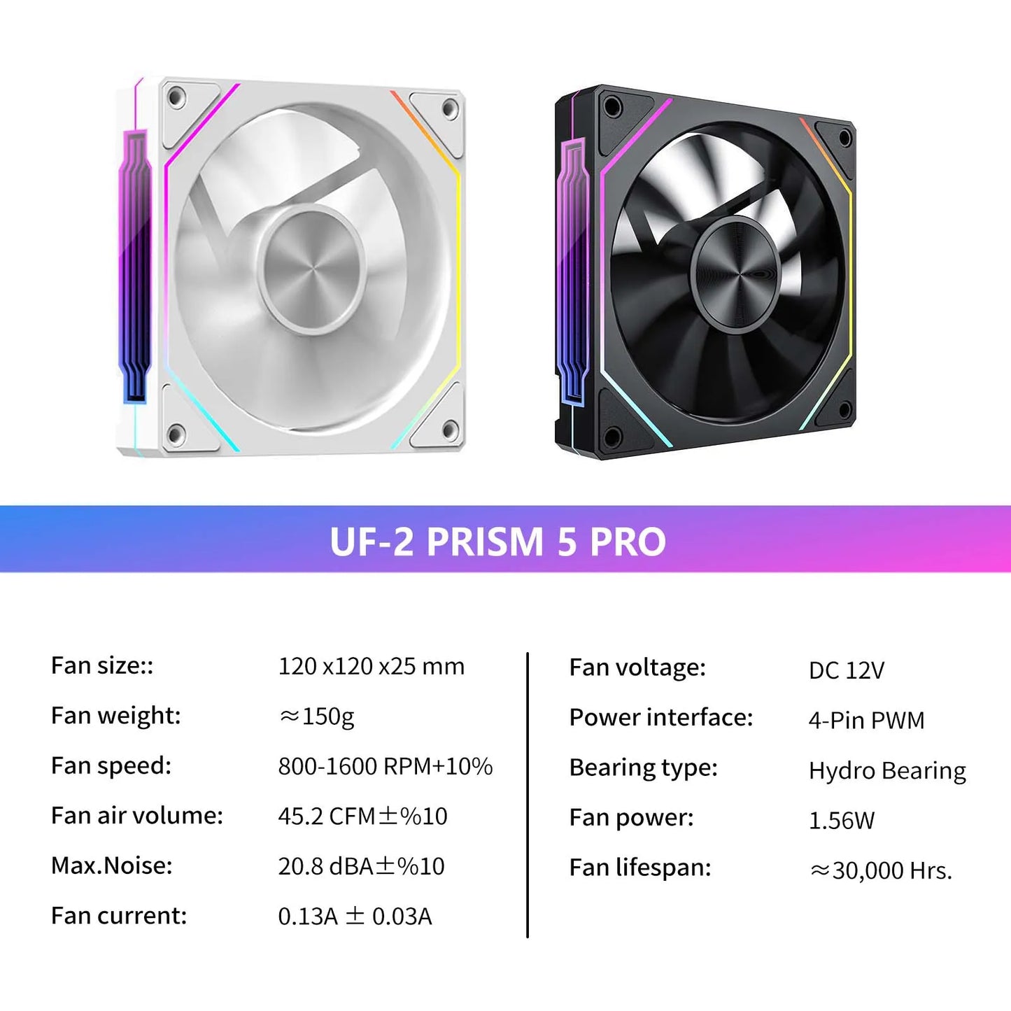 UPSIREN UF-2 PRISM 5 PRO 12CM ARGB PC Case Fan