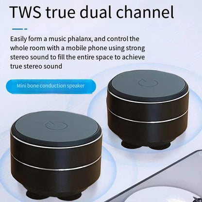 Knochenschall-Wireless-Lautsprecher – Saugnapfhalterung, TWS Hi-Fi-Klang mit verstärktem Bass, tragbare Schlaufe, Resonanzeigenschaften, dynamisches Audio