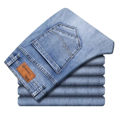 Men's Cotton Stretch Jeans – Slim Straight Lightweight