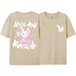 Pink Ragdoll Rabbit Harajuku Print T-Shirt Herren Locker Oversize Kleidung Hip Hop Freizeit Kurzarm S-XXXL Baumwoll-T-Shirt Paar