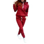 Two-piece Sports Women Tracksuit Solid Color Long Sleeve Hoodies Sweatpants Set