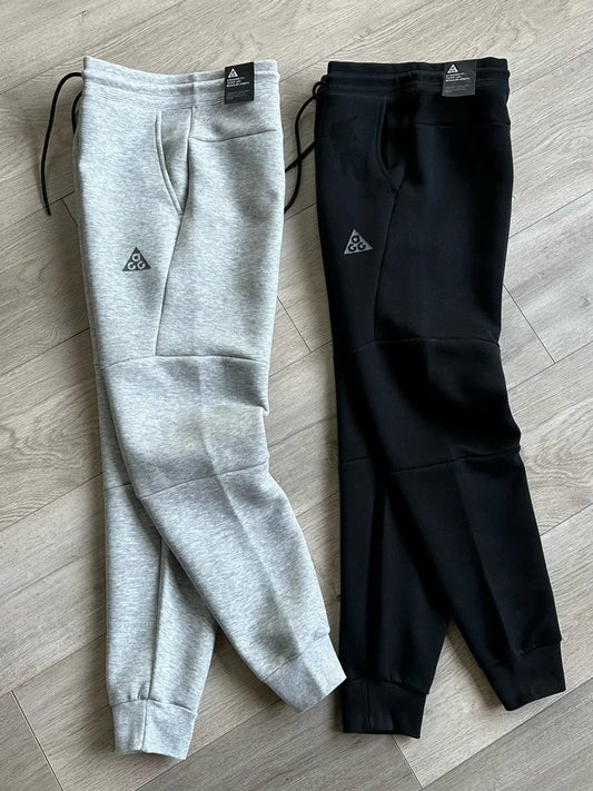 Men's Comfortable Breathable Spring Autumn Knitted Sports Casual Pants Loose Fit Straight Leg Trousers with Dstring