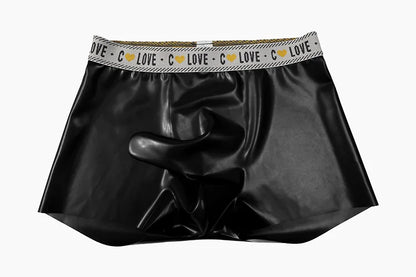 Herren Fetisch Latex Höschen Gummi Boxershorts Peniskondom Unterwäsche Kondom Cock Pouch Shorts Sexy Unterhosen für Herren