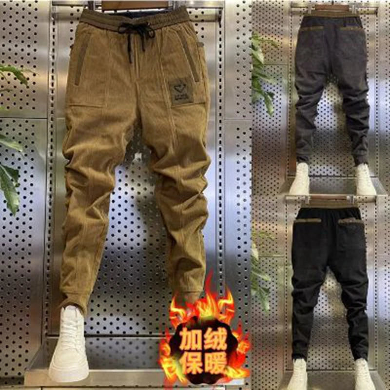 Herren Cord-Sweatpants Herbst Winter Herren Baggy Jogger Fashion Streetwear Casual Fleece Haremshosen Übergröße Fashion Hosen