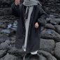 Winter Stand Collar Long Down Jacket Female Warm Drawstring Knee Length Cotton Jacket Women Workwear Thick Outwears