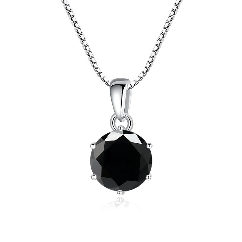 JoyceJelly 1 CT Real Moissanite Pendant Necklace For Women Royal Blue Color Moissanite 925 Sterling Silver Wedding Fine Jewelry