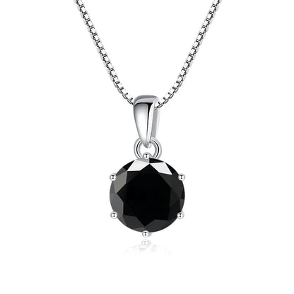 JoyceJelly 1 CT Real Moissanite Pendant Necklace For Women Royal Blue Color Moissanite 925 Sterling Silver Wedding Fine Jewelry